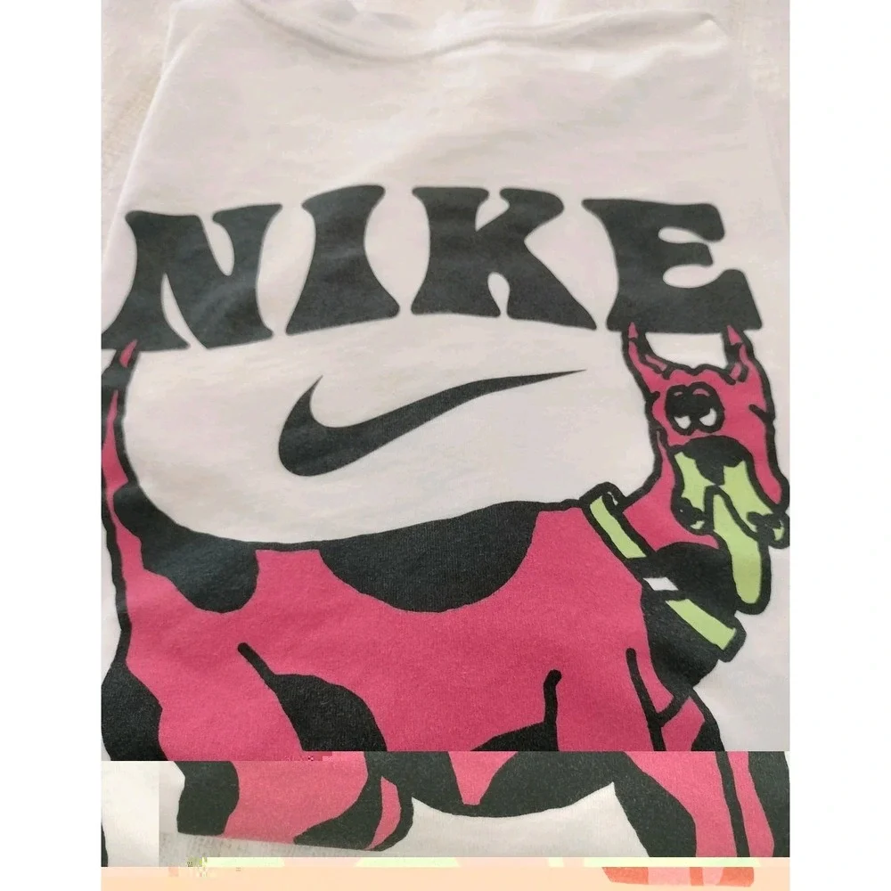 Nike SB Dunk Dog Graphic T-Shirt White Pink Men's Size 2XL XXL Loose Fit